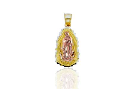 Three Tone Plated Virgin Mary Pendant